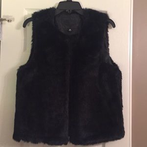 Jou Jou black fur vest. Size medium